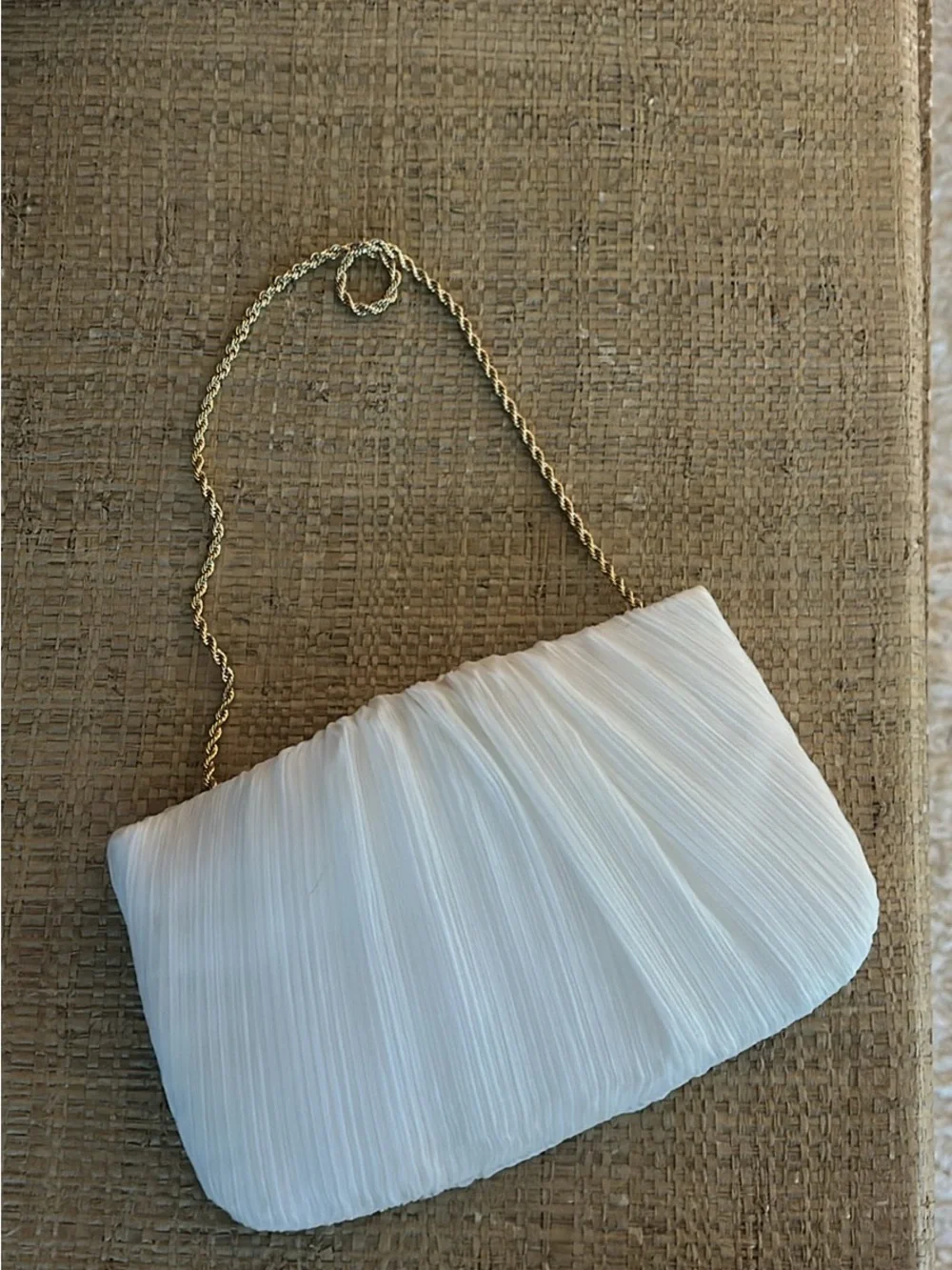 Loeffler Randall Brit Flat Pleated Pouch in Pearl